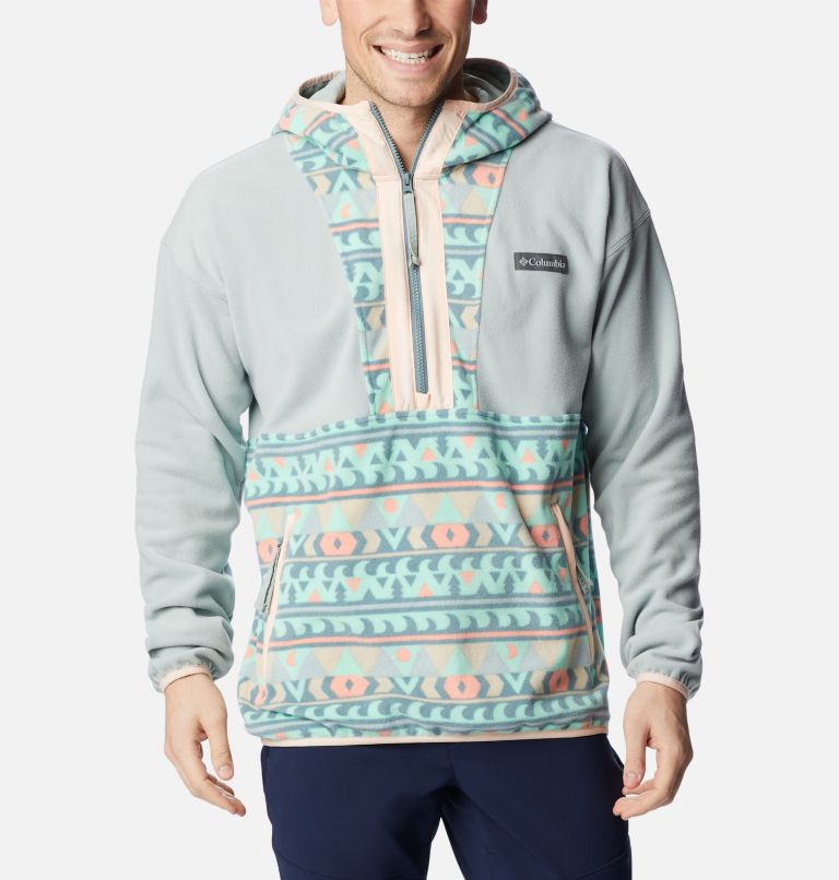 Men’s Backbowl Lite Half Zip Fleece Hoodie, Color: Niagara, Metal Camp Blanket, image 1