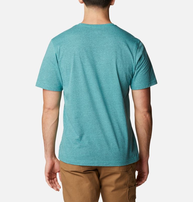 Men's Thistletown Hills Short Sleeve Shirt, Color: Electric Turquoise, Collegiate Navy, image 2