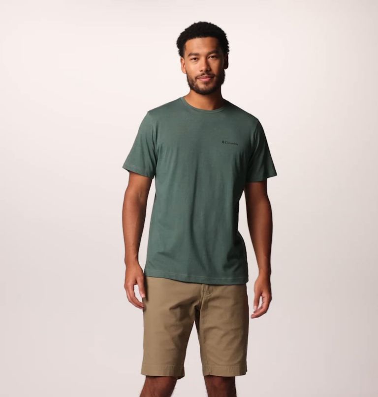 T-shirt technique Thistletown Hills Homme, Color: Stone Green Heather