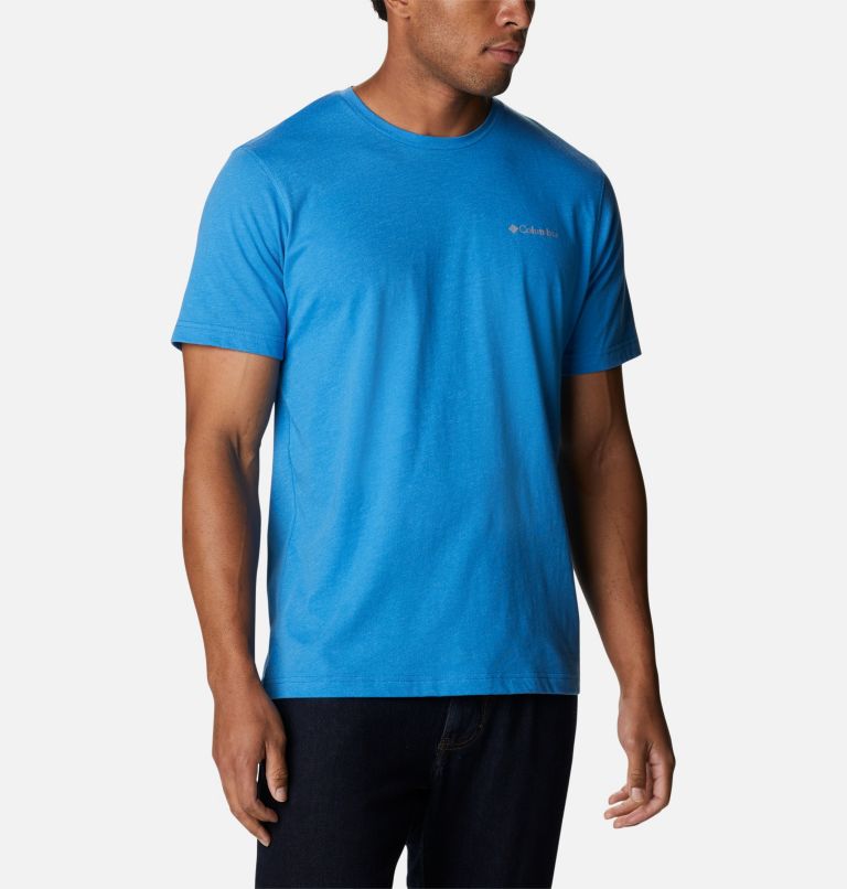 Men's Thistletown Hills Short Sleeve Shirt, Color: Bright Indigo Heather
