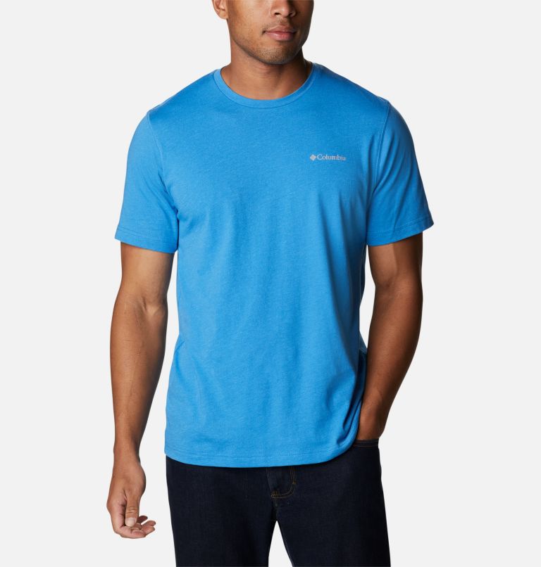 Men's Thistletown Hills Short Sleeve Shirt, Color: Bright Indigo Heather