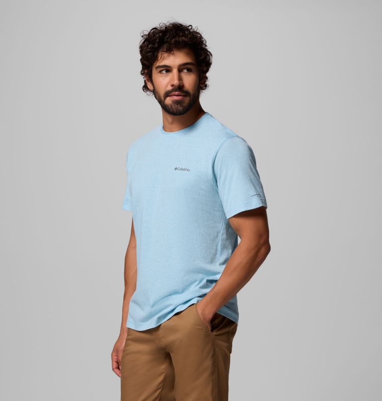 Men's Thistletown Hills Short Sleeve Shirt, Color: Vintage Blue Heather, image 4