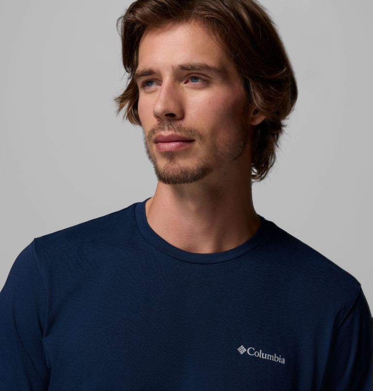 Camiseta de manga corta Thistletown Hills para hombre, Color: Collegiate Navy Heather, image 5