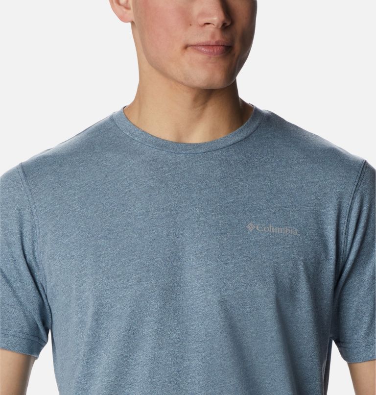 Thumbnail: Men's Thistletown Hills Short Sleeve Shirt, Color: Dark Mountain, Sky Blue, image 4