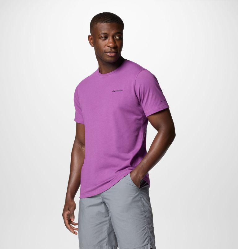 Men's Thistletown Hills Short Sleeve Shirt, Color: Razzle Heather, image 3