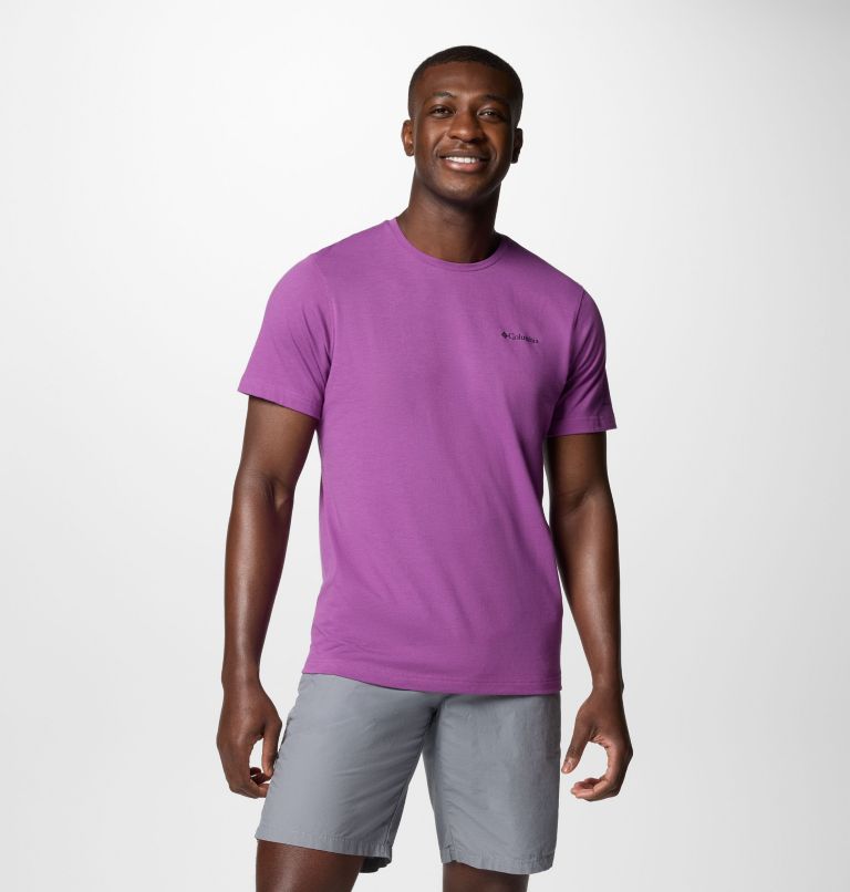 Men's Thistletown Hills Short Sleeve Shirt, Color: Razzle Heather, image 1