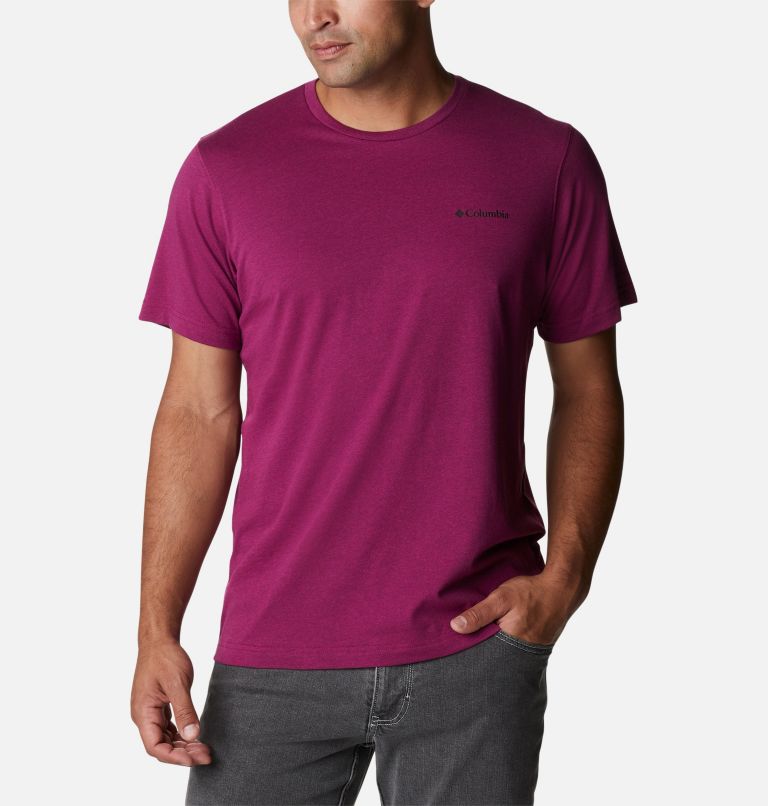 Thumbnail: Men's Thistletown Hills Short Sleeve Shirt, Color: Red Onion Heather, image 5