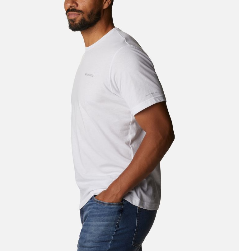 Thumbnail: Men's Thistletown Hills Short Sleeve Shirt - Tall, Color: White, image 3