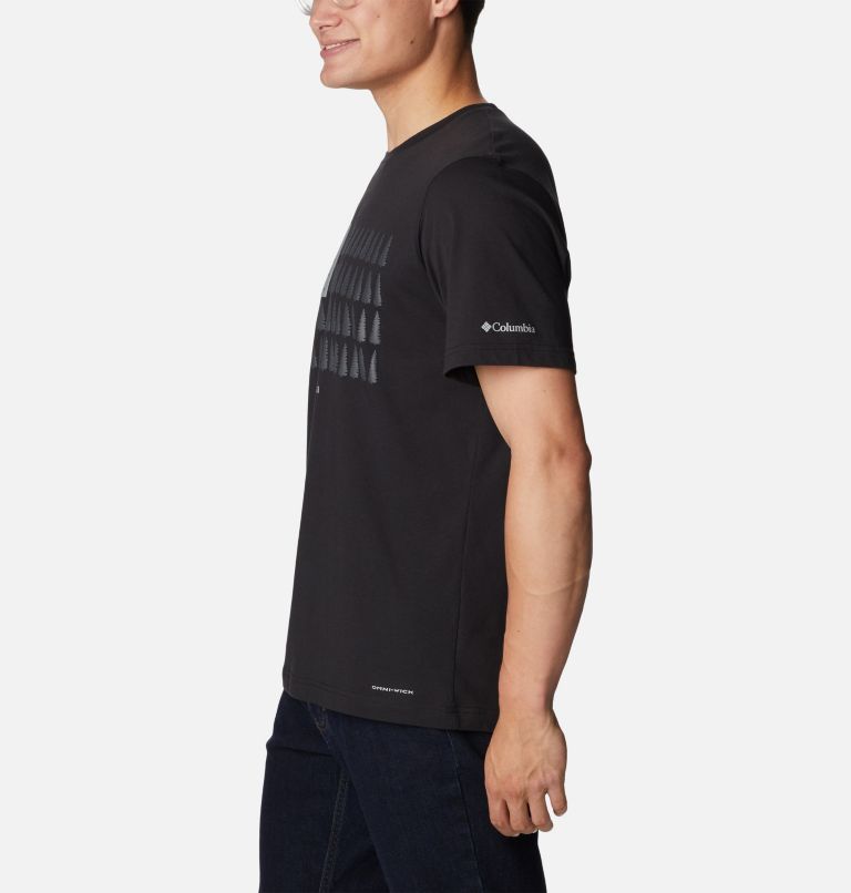 Men's Thistletown Hills Graphic T-Shirt, Color: Black, Treestriped Flag, image 3