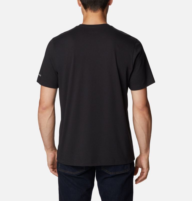 Men's Thistletown Hills Graphic T-Shirt, Color: Black, Treestriped Flag, image 2