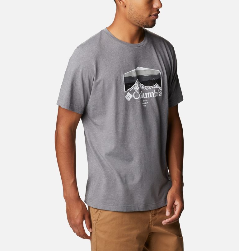 Men’s Thistletown Hills Graphic T-shirt, Color: City Grey Heather, Hikers Graphic, image 5