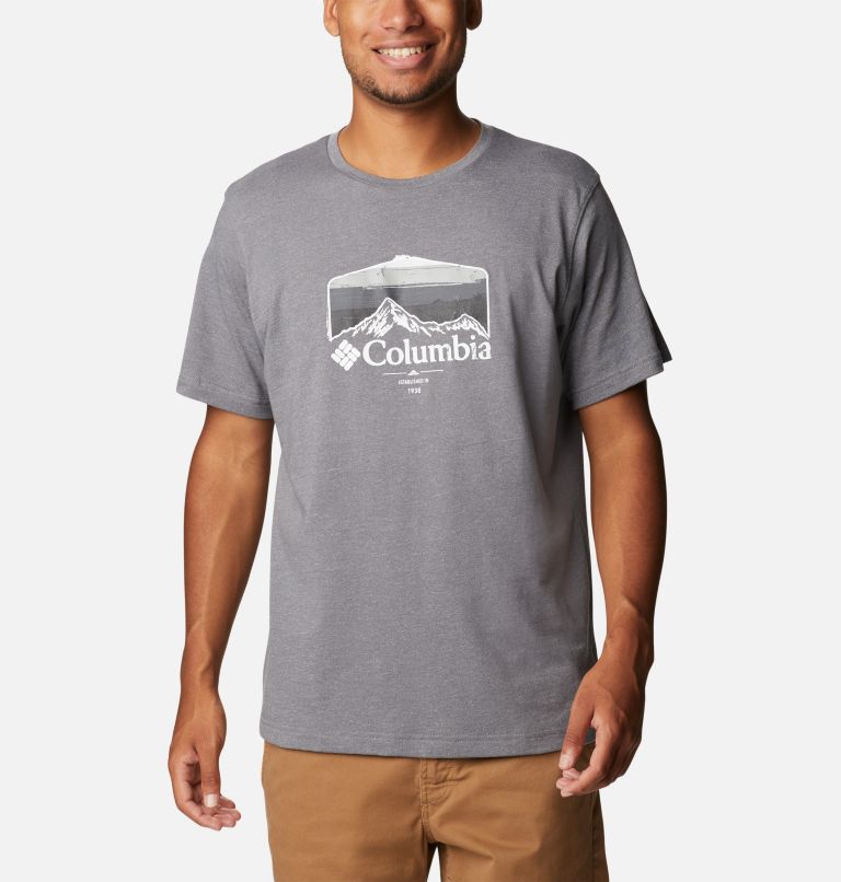 Men’s Thistletown Hills Graphic T-shirt, Color: City Grey Heather, Hikers Graphic, image 1