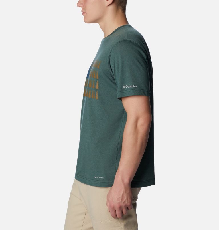 Camiseta estampada Thistletown Hills para hombre, Color: Spruce Heather, Treestriped Flag, image 3