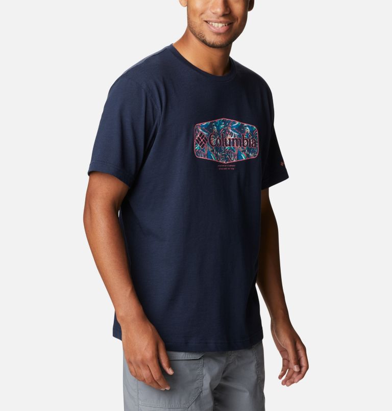 Men’s Thistletown Hills Graphic T-shirt, Color: Coll Navy Hthr, King Palms Multi Graphic