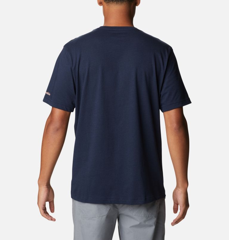 Thumbnail: Men’s Thistletown Hills Graphic T-shirt, Color: Coll Navy Hthr, King Palms Multi Graphic, image 2