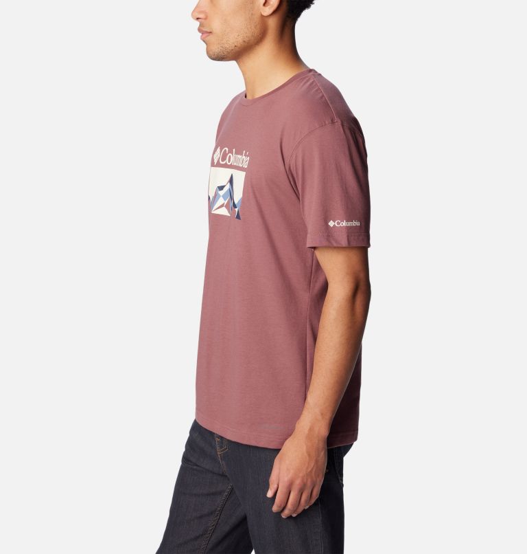 Men’s Thistletown Hills Graphic T-shirt, Color: Light Raisin, Fractal Peaks, image 3