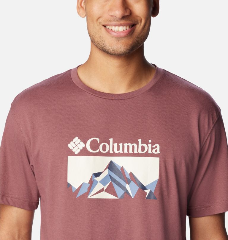 Men’s Thistletown Hills Graphic T-shirt, Color: Light Raisin, Fractal Peaks, image 4