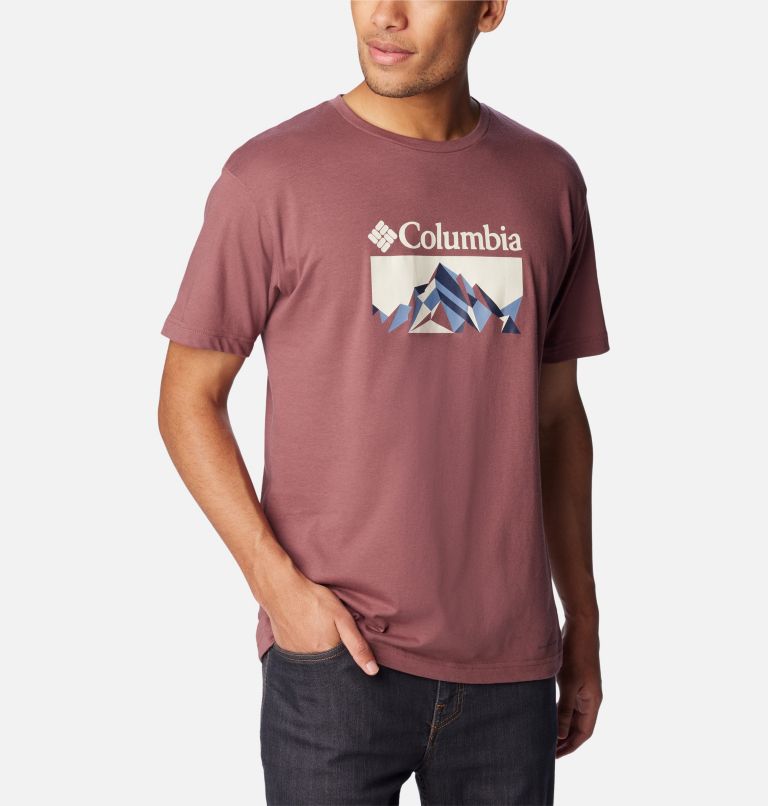 Men’s Thistletown Hills Graphic T-shirt, Color: Light Raisin, Fractal Peaks, image 5