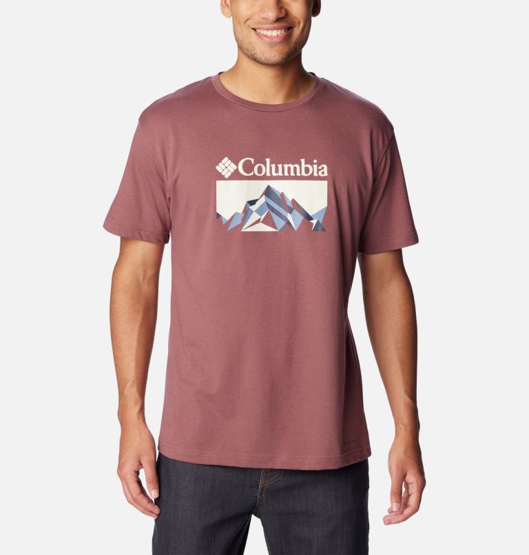 Men’s Thistletown Hills Graphic T-shirt, Color: Light Raisin, Fractal Peaks, image 1