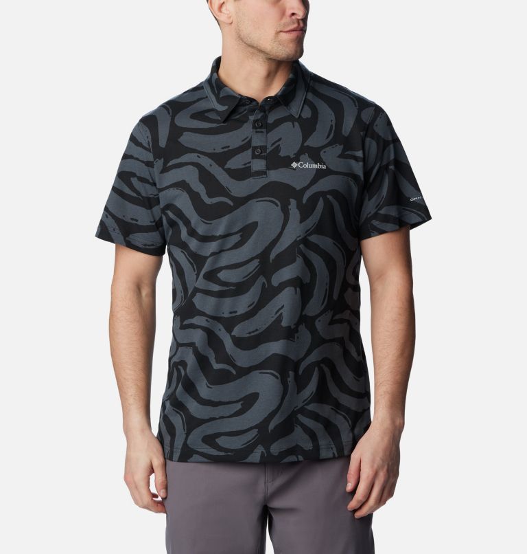 Polo Thistletown Hills Homme - Grandes tailles, Color: Black, Snowdrifts Print, image 1
