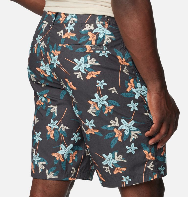 Men's Washed Out Printed Shorts, Color: Shark Tiger Lilies, image 5