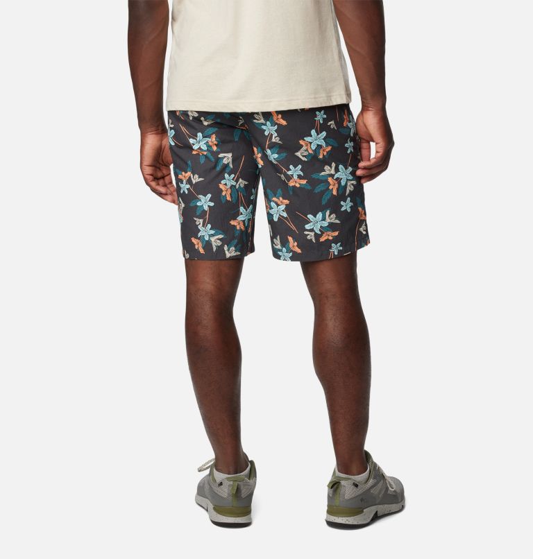 Men's Washed Out Printed Shorts, Color: Shark Tiger Lilies, image 2