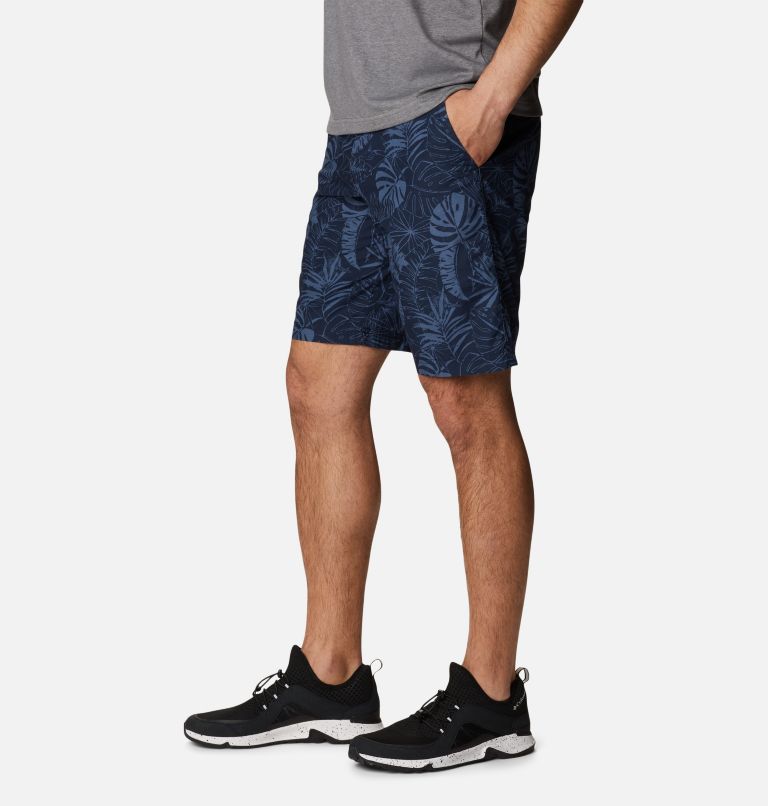 Men's Washed Out Printed Shorts, Color: Collegiate Navy King Palms Print, image 3