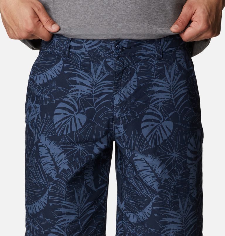Men's Washed Out Printed Shorts, Color: Collegiate Navy King Palms Print, image 4