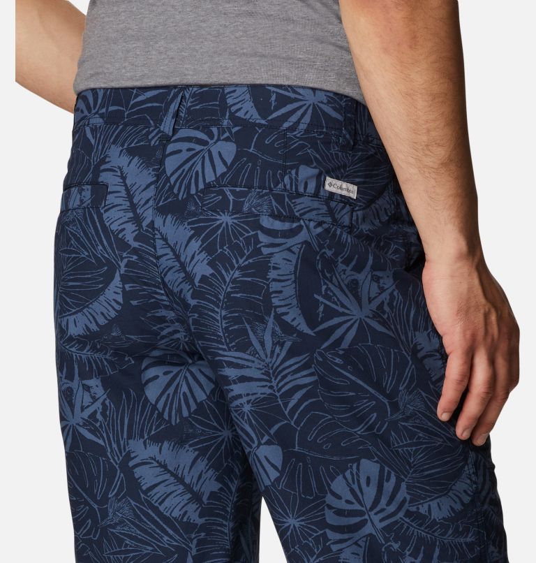 Men's Washed Out Printed Shorts, Color: Collegiate Navy King Palms Print