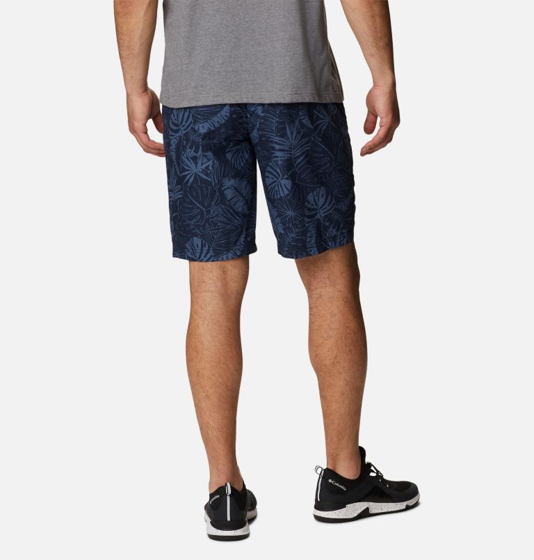 Men's Washed Out Printed Shorts, Color: Collegiate Navy King Palms Print, image 2