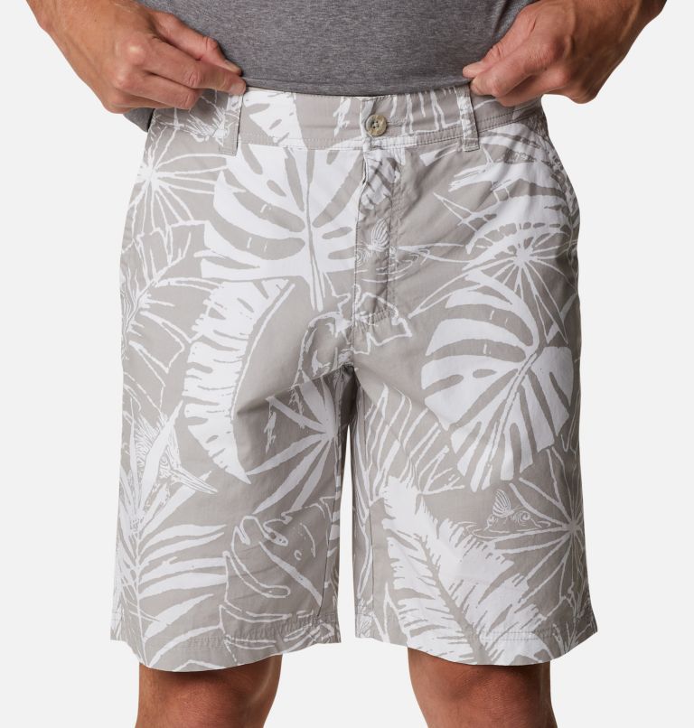 Men’s Washed Out Casual Printed Shorts, Color: Columbia Grey King Palms Print, image 4
