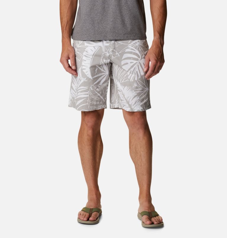 Men’s Washed Out Casual Printed Shorts, Color: Columbia Grey King Palms Print, image 1