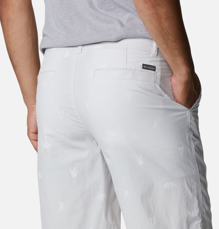 Thumbnail: Pantaloncini casual stampati Washed Out da uomo, Color: Nimbus Grey Camp Social Print, image 5
