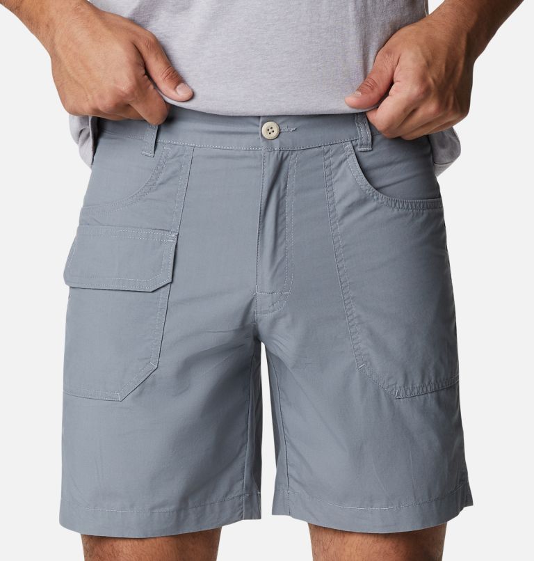 Men's Washed Out Cargo Shorts, Color: Grey Ash
