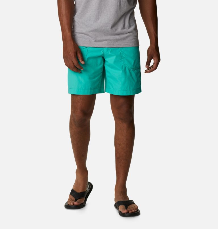 Men's Washed Out Cargo Shorts, Color: Electric Turquoise
