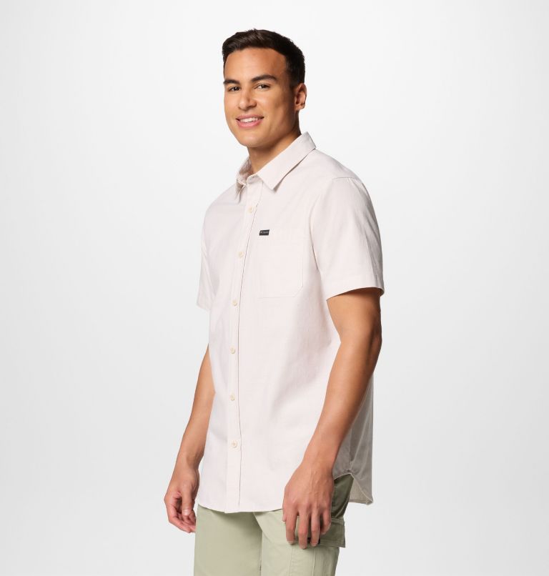 Men’s Rapid Rivers Technical Cotton Short Sleeve Shirt, Color: Dark Stone Diamond Dobby Chambray, image 3
