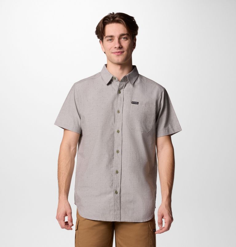 Rapid Rivers Novelty Short Sleeve, Color: Stone Green Diamond Dobby Chambray, image 1