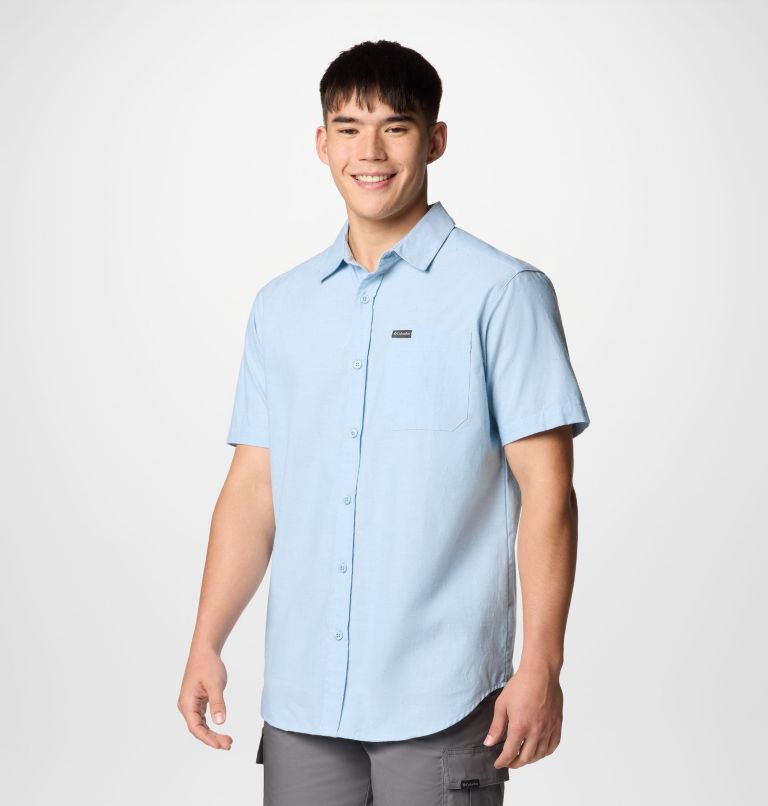 Rapid Rivers Novelty Short Sleeve, Color: Ripple Blue Diamond Dobby Chambray, image 4