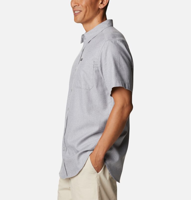 Novedosa camisa técnica de algodón y manga corta Rapid Rivers para hombre, Color: Shark, Columbia Grey, image 3