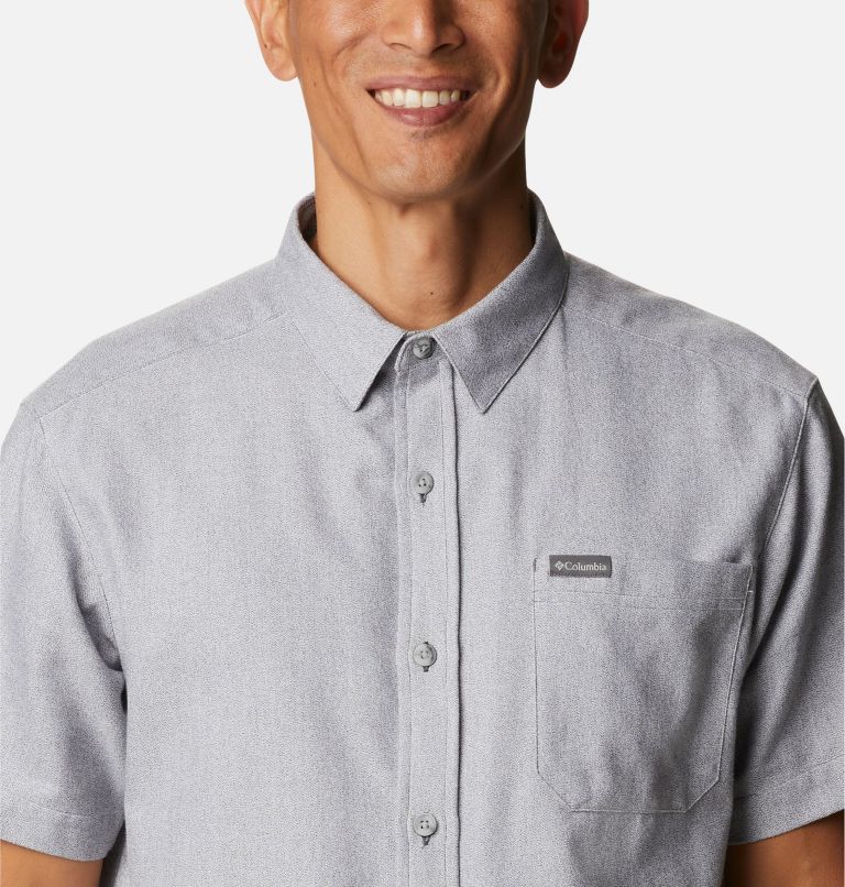 Novedosa camisa técnica de algodón y manga corta Rapid Rivers para hombre, Color: Shark, Columbia Grey, image 4