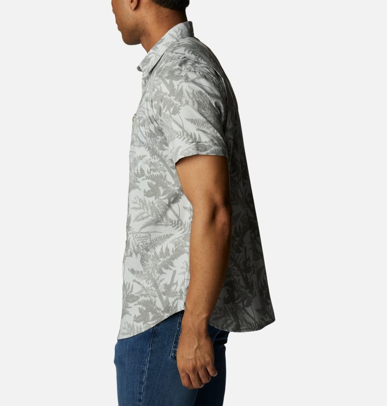 Thumbnail: Men's Utilizer Printed Woven Short Sleeve Shirt, Color: Columbia Grey North Woods Print, image 3