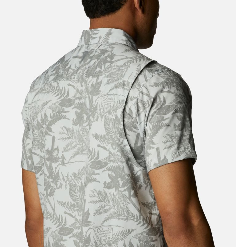 Thumbnail: Men's Utilizer Printed Woven Short Sleeve Shirt, Color: Columbia Grey North Woods Print, image 5