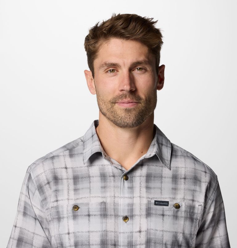 Men's Utilizer Printed Woven Short Sleeve Shirt, Color: Columbia Grey Omblur, image 4