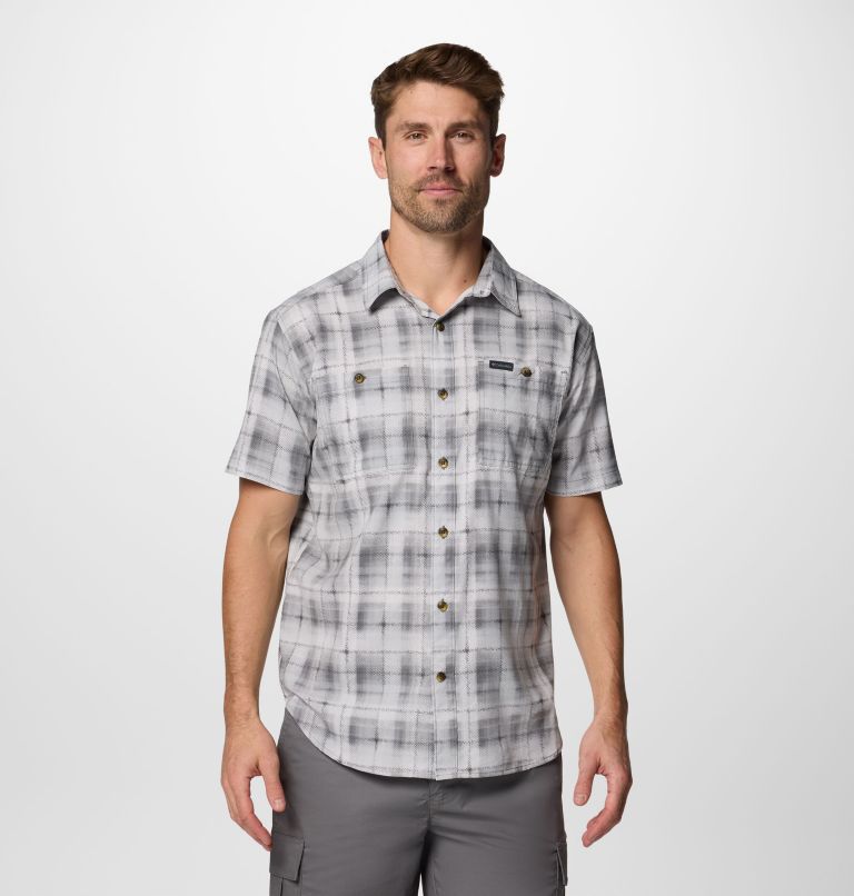 Men's Utilizer Printed Woven Short Sleeve Shirt, Color: Columbia Grey Omblur, image 1