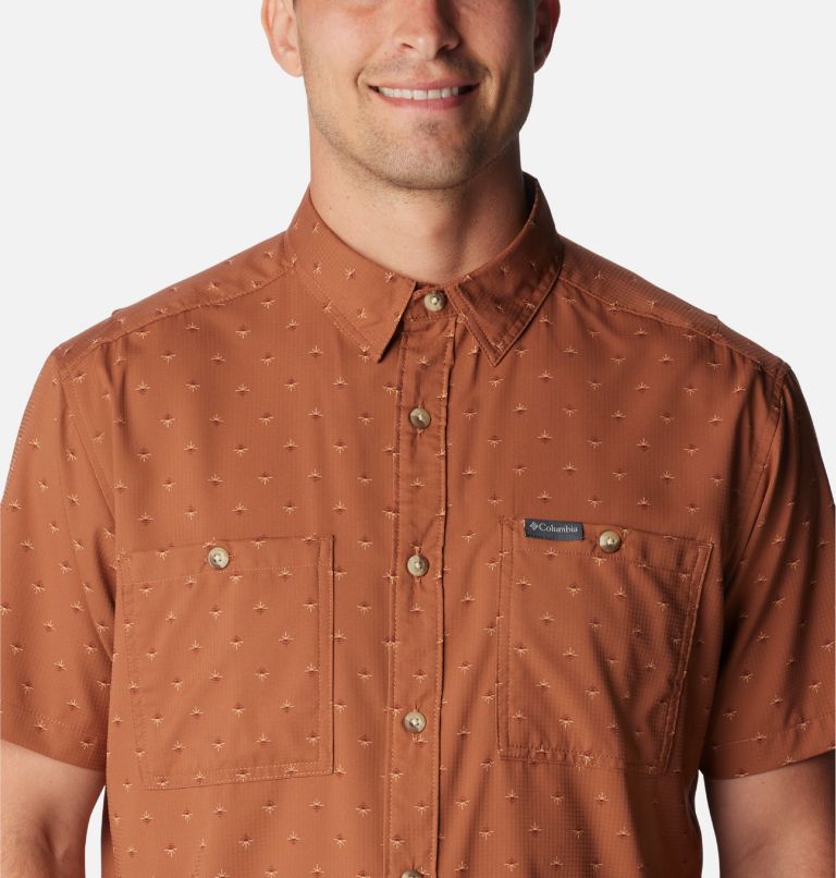 Columbia Men's Utilizer Printed Woven Short Sleeve Shirt - S - Brown