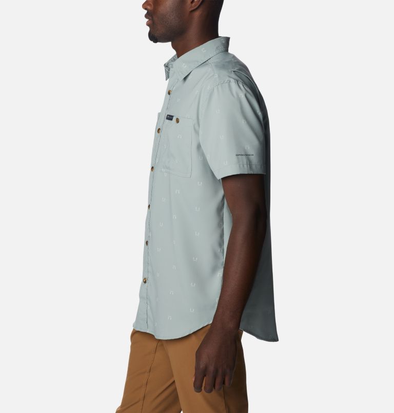Columbia Men's Tech Trail Utility Printed Woven Shirt - Short Sleeve With UPF 50 & Mesh Back - View #3