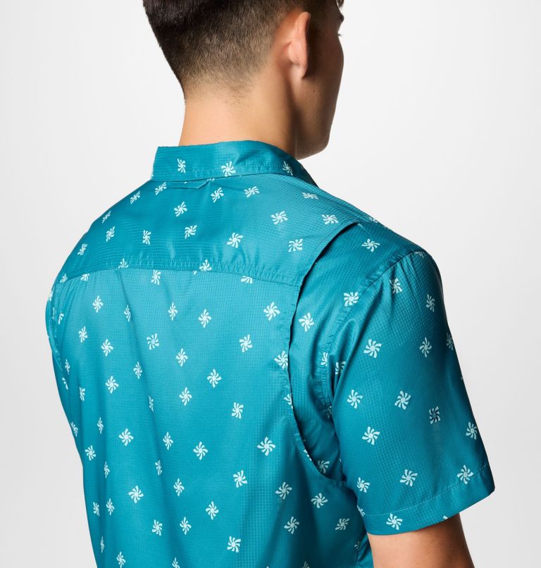 Chemise tissée imprimée à manches courtes Utilizer Homme, Color: River Blue Sundot Tonal, image 6