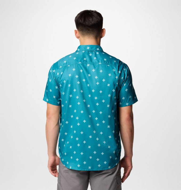 Chemise tissée imprimée à manches courtes Utilizer Homme, Color: River Blue Sundot Tonal, image 3