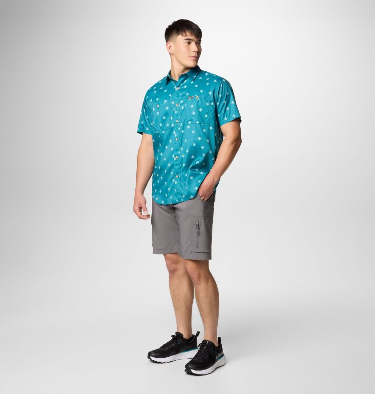 Chemise tissée imprimée à manches courtes Utilizer Homme, Color: River Blue Sundot Tonal, image 2