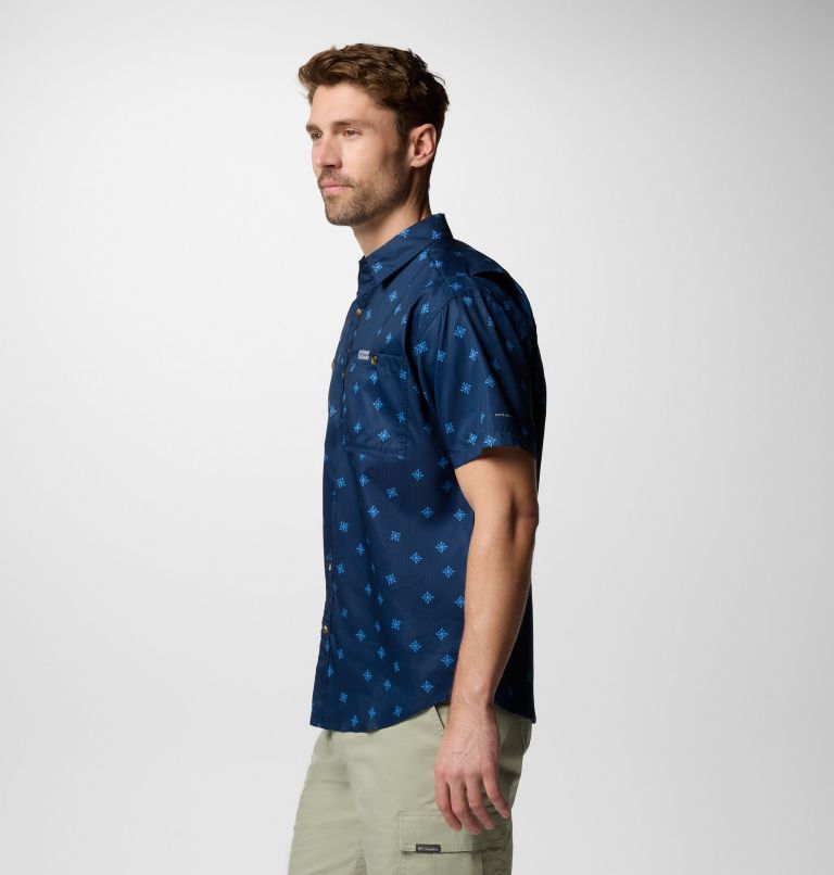 Chemise tissée imprimée à manches courtes Utilizer Homme, Color: Coll Navy Sundot Tonal, image 4